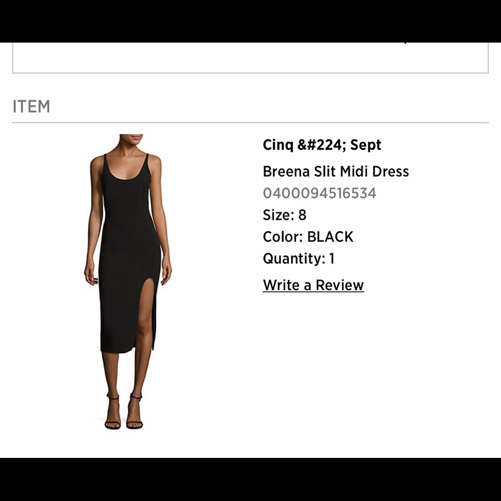 Cinq & Sept black dress